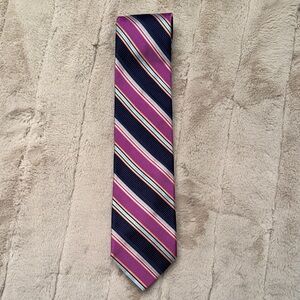 Ted Baker Pink and Navy Striped Tie